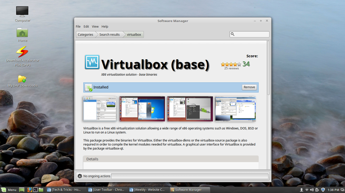 linux mint virtual box